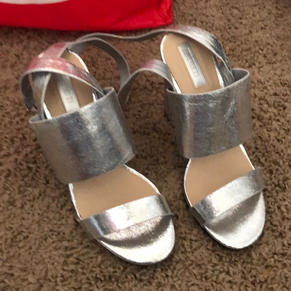 F21 silver heels